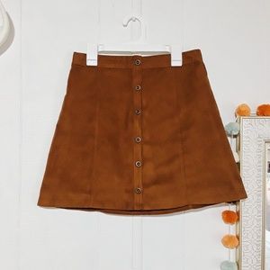 NWT Hollister Brown Button Skirt Junior Size 1